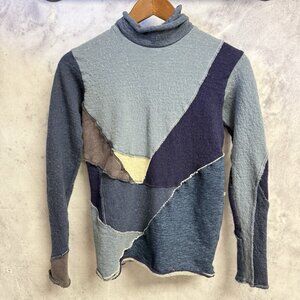 Kapital Patchwork Sweater Long Sleeve Turtle Neck Size 1
